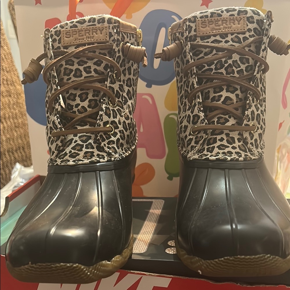 Sperry Black and Brown Rain & Snow Boots Waterproof Design
